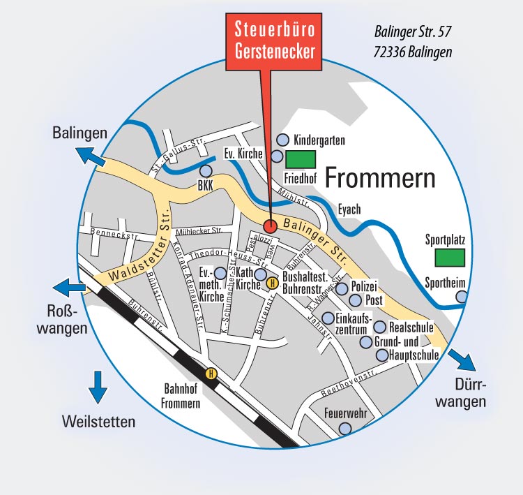 Anfahrtsbeschreibung Steuerbüro Gerstenecker - Detailansicht Anfahrtsbeschreibung Steuerbüro Gerstenecker - Detailansicht